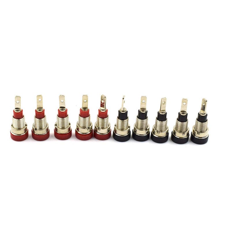 Hxchen 10Pcs 2mm Banana Jack Socket Female Adapter Panel Mount Binding Post for 2mm Banana Plug Connectors Black and Red - Image 1